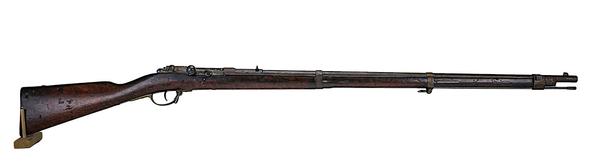 At 53 inches long and weighing 10 pounds, Mauser’s Model 71 bridged the transition from muzzleloaders to cartridge arms.